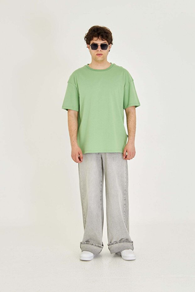 Basic Unisex Oversize Tişört - 4