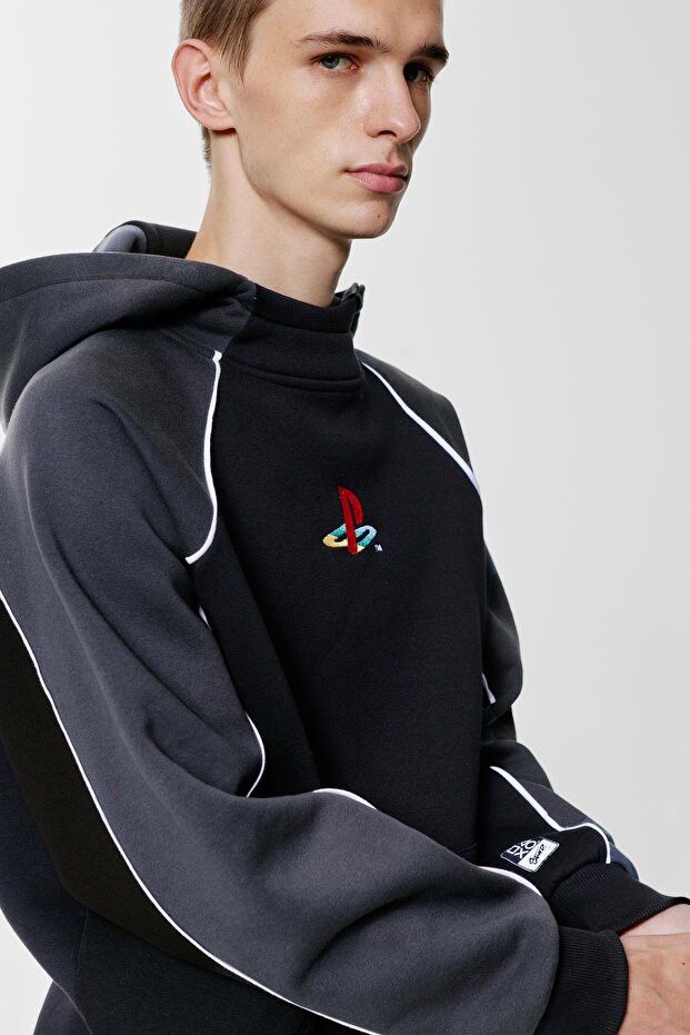 PlayStation x STWD Panelli Kapüşonlu Sweatshirt - 5