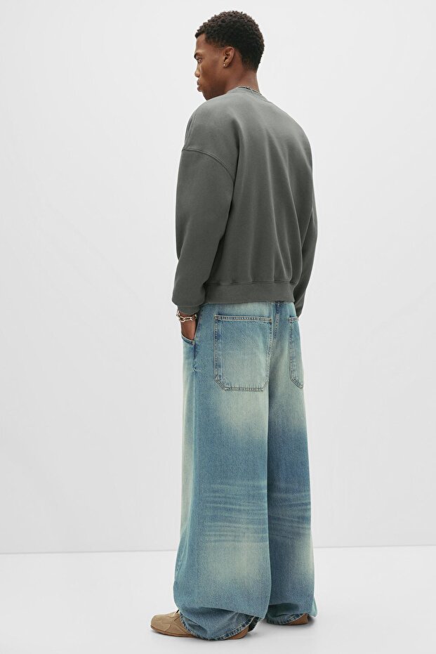 Yıkanmış boxy sweatshirt - 2