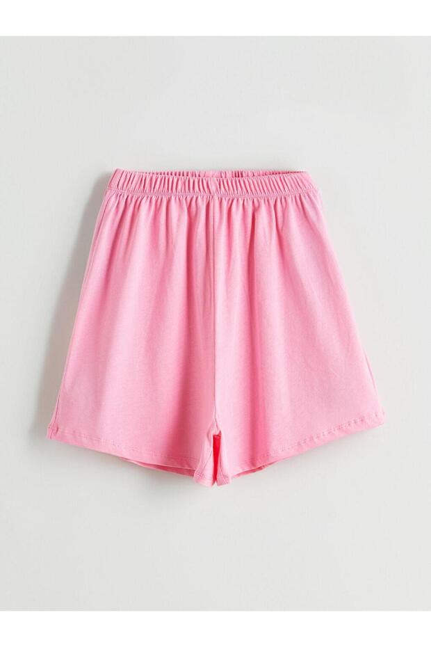 Bisiklet Yaka Kız Çocuk Şortlu Pijama Takımı (S5) - 5