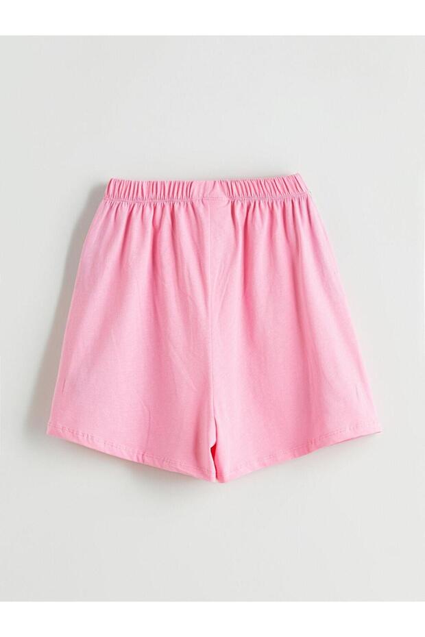 Bisiklet Yaka Kız Çocuk Şortlu Pijama Takımı (S5) - 7