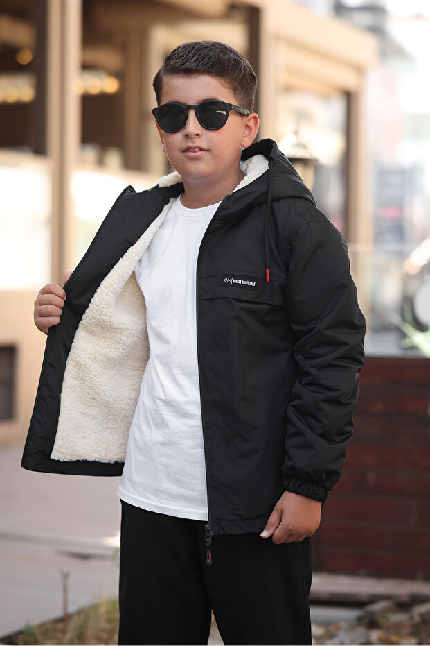 Children's Thick Waterproof Hooded Children's Coat with Fur Inside Premium Coat