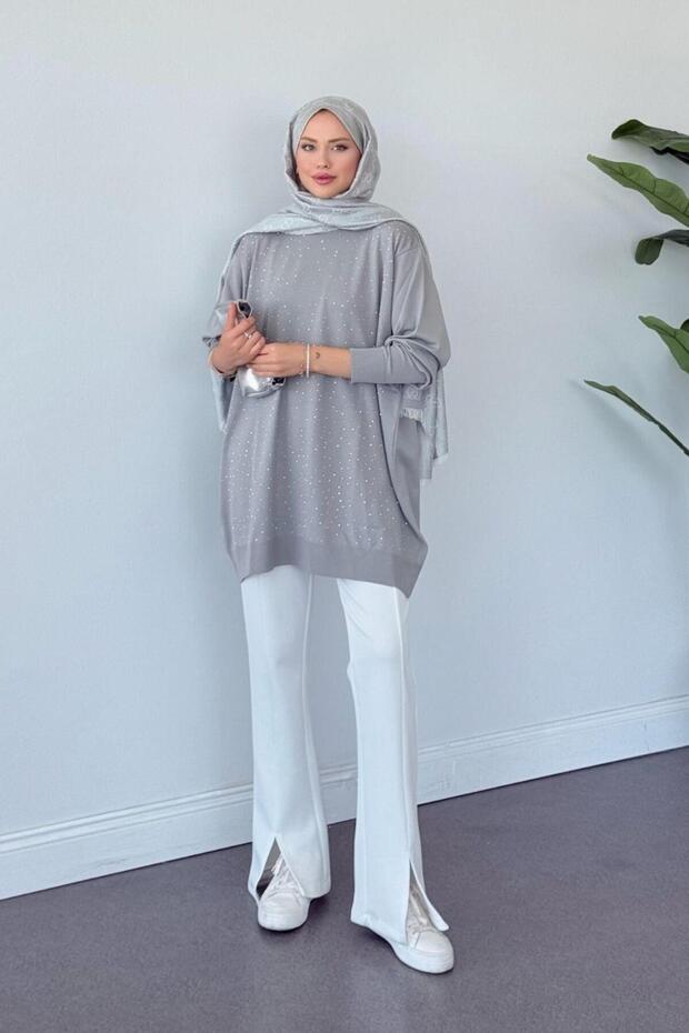 تونيك مرسيريزد ستون باللون الرمادي - 1