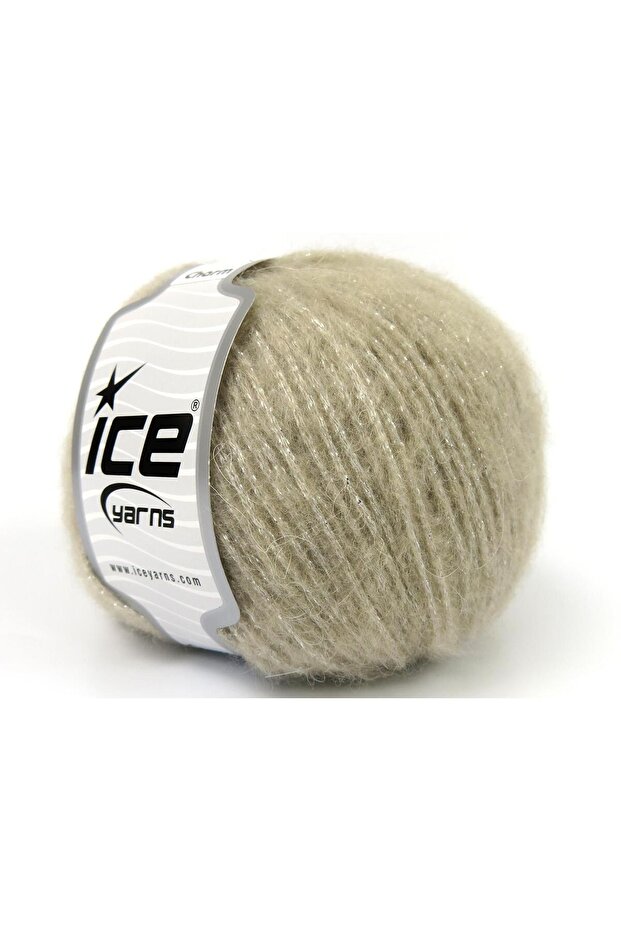 6X50Gr. Charm Mohair, Metallic Glitter, Acrylic Light Camel Metallic Glitter, Luxury, Winter, Wool, Mohair, Ak