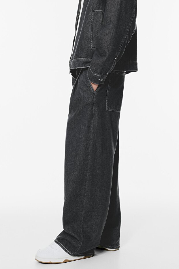 Pensli geniş paça jean - 3