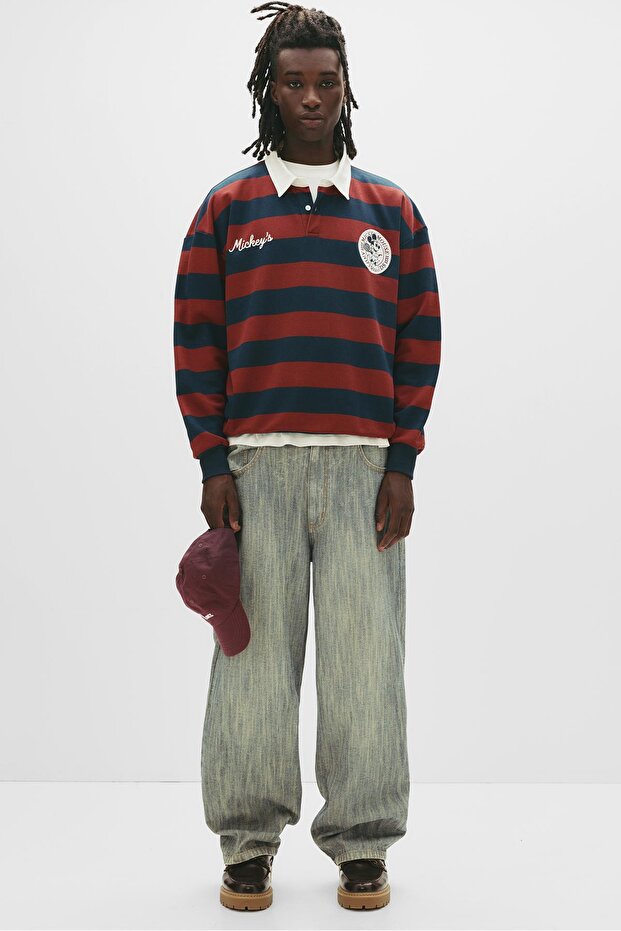 Mickey Mouse çizgili polo yaka - 1