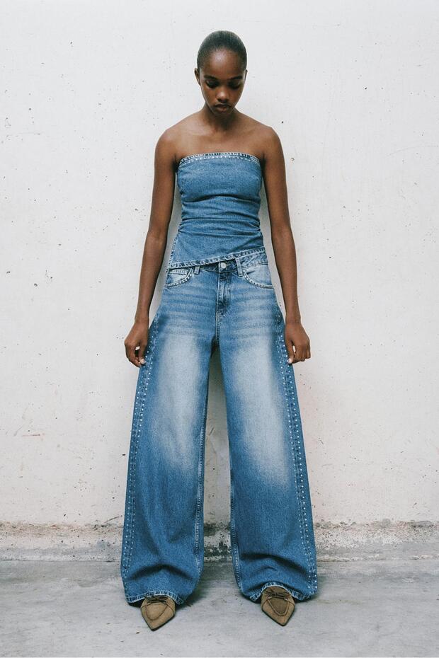 Zımbalı denim top - 1