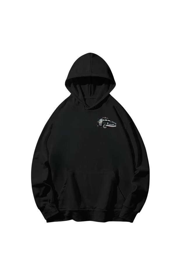 Cars Printed Cotton Hooded Long Sleeve Sweatshirt