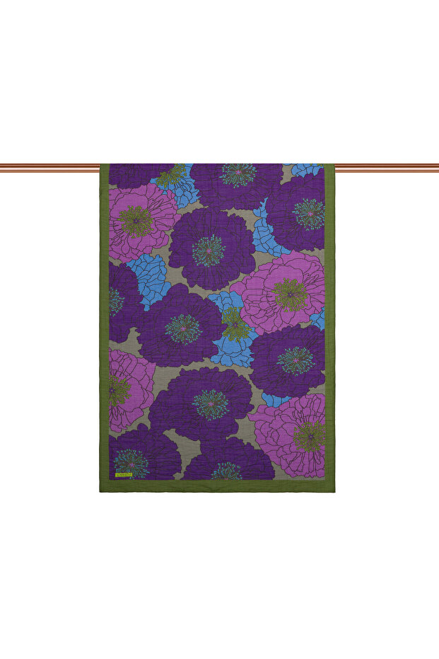 شال أرجواني على شكل سلة من زهور الأورتان - 2