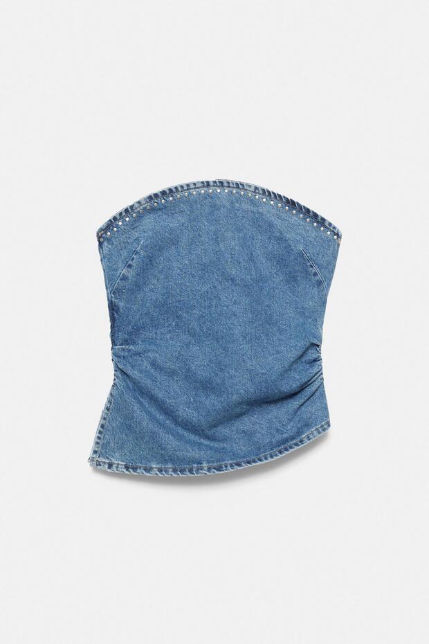 Zımbalı denim top - 6