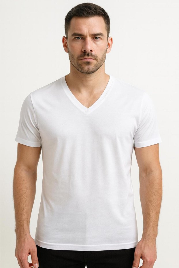 Men's Cotton Underwear V White (1 Piece Set)