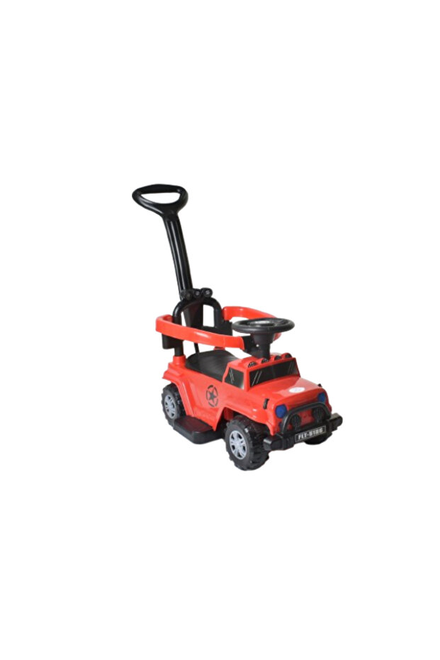 Kids Push and Ride Car – Red, Multi-Functional Ride-On with Parent Handle - 1