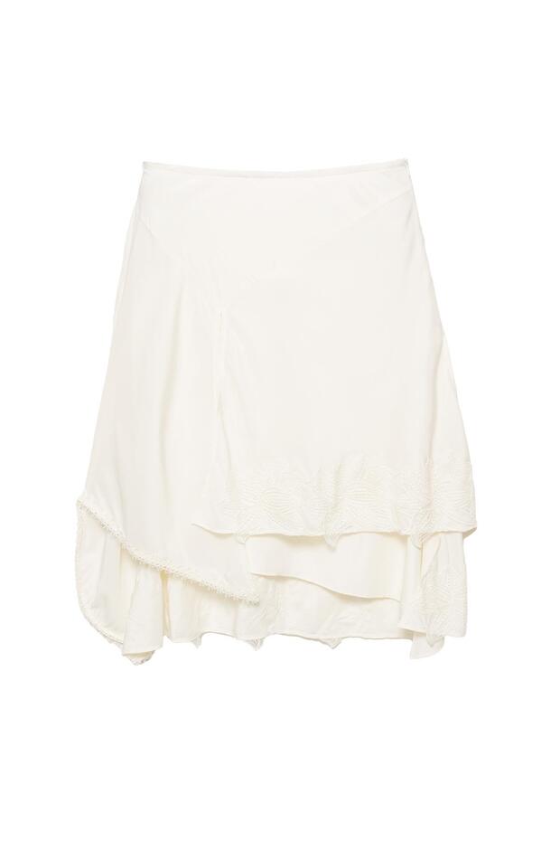 Nakışlı asimetrik etek - 4