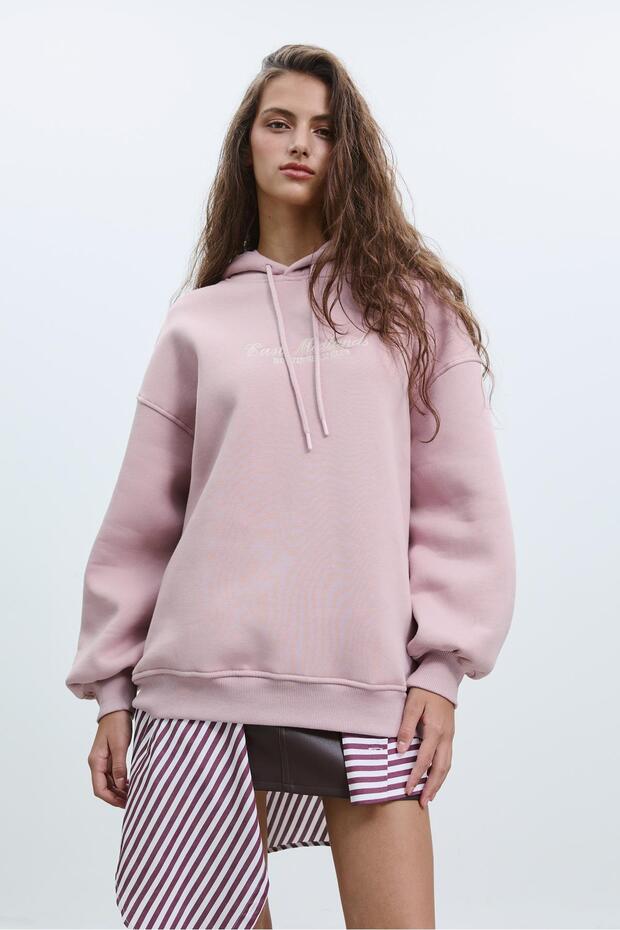 Nakışlı Kapüşonlu Sweatshirt - 2