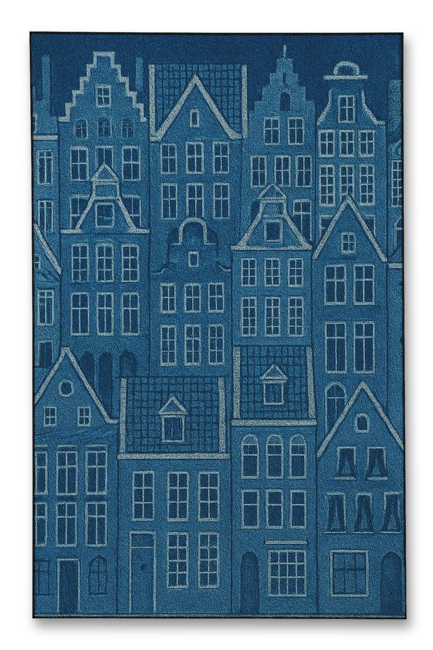Mosso Blue Home Themed Pattern Modern Decorative Carpet Mosso493Blue