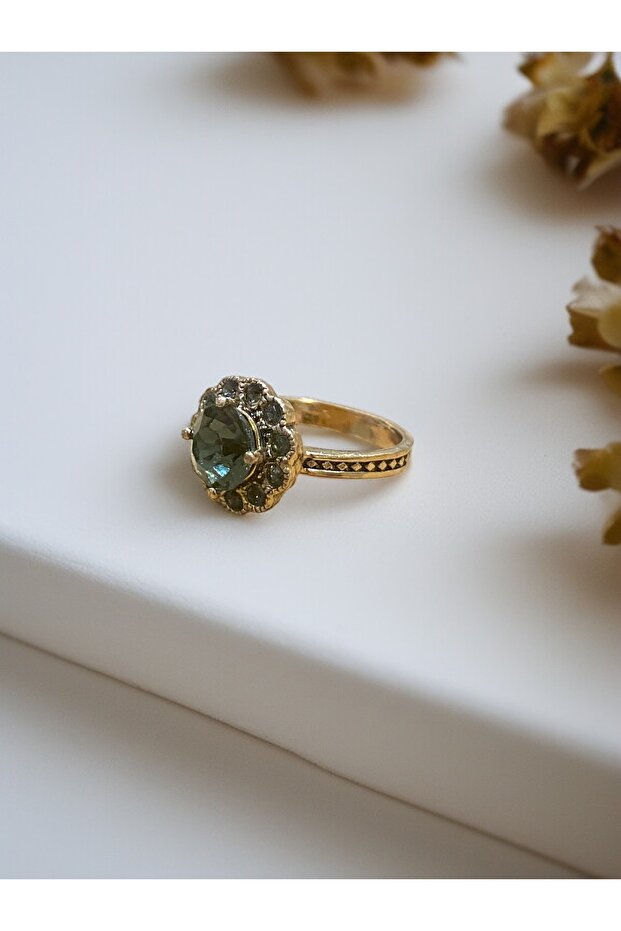 خاتم على شكل زهرة الأقحوان مع حجر كريستال - 8