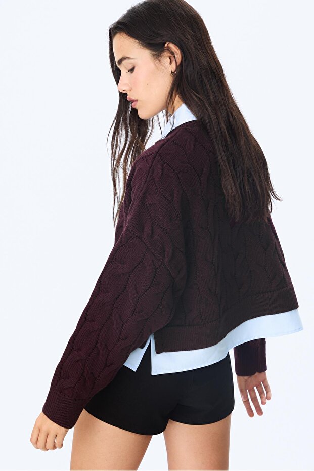 Kombineli Örgü Kazak - 5