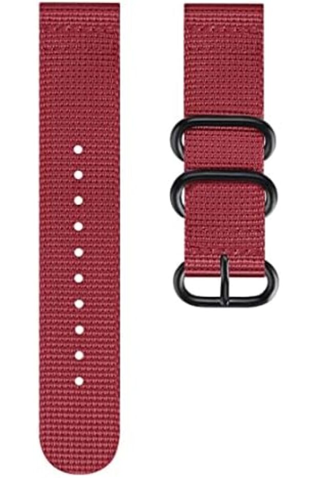 Samsung Galaxy Watch 3 45mm /46mm | Woven Nylon Strap Watch Band | Wine Red