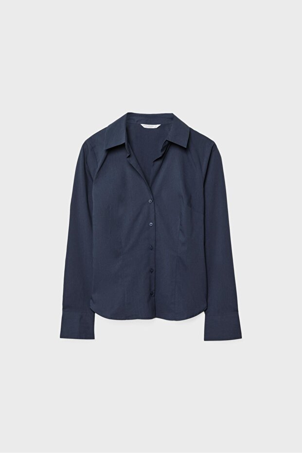 Basic dar kesim gömlek - 5