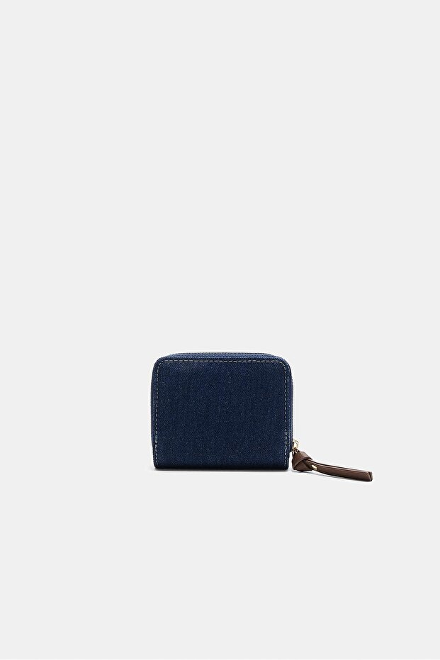 Denim Fermuarlı Cüzdan - 5