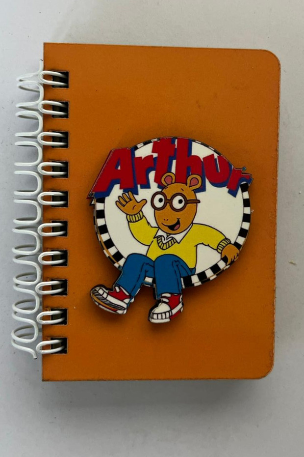 Spiral Notebook 3D Mdf Cover with Cartoon Artur Character 6X10 cm - Notepad