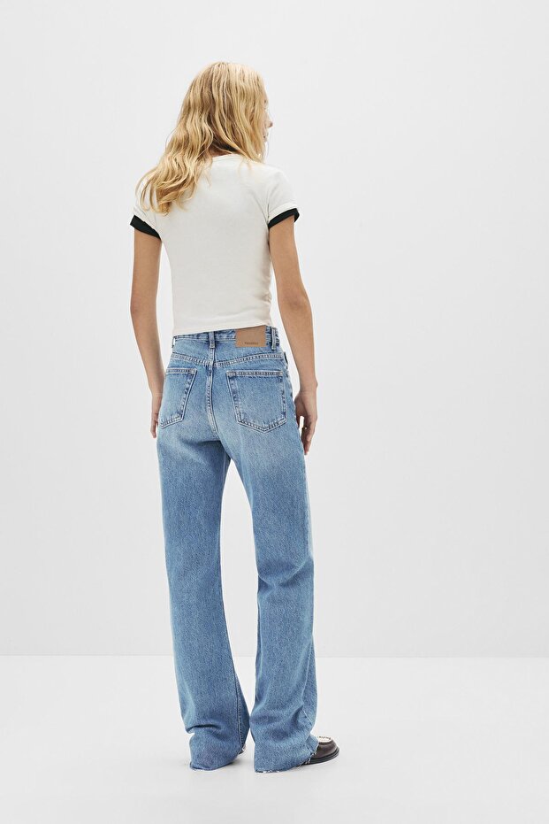Yüksek bel straight fit jean - 2