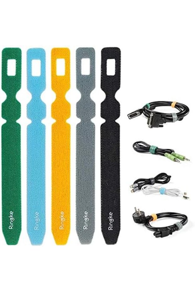 Magic Cable Tie Unicolor Reusable Hook and Loop Strap Organizer for Fastening Cable Cords and