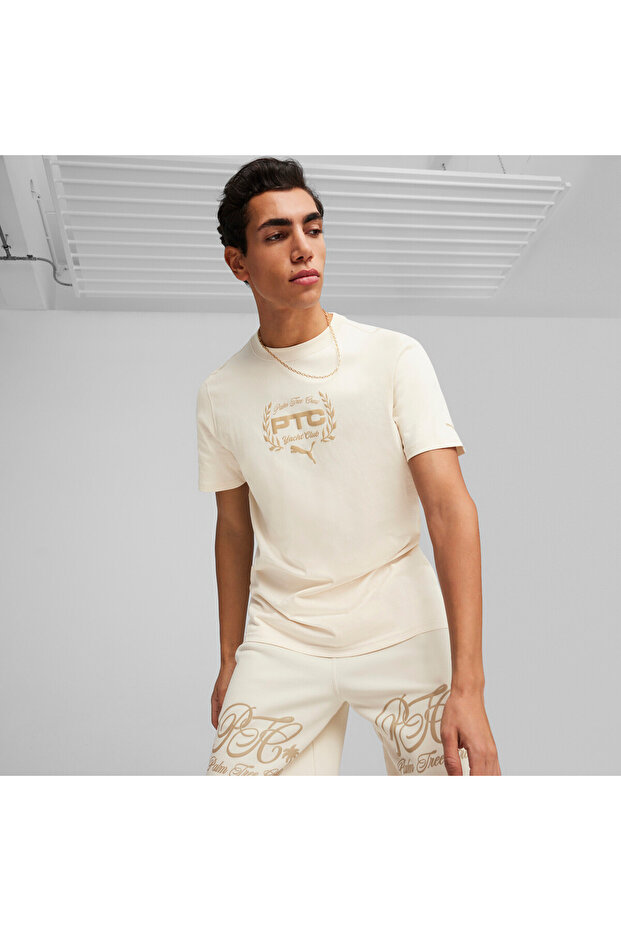 Mens X Palm Tree Crew Graphic T-Shirt - White