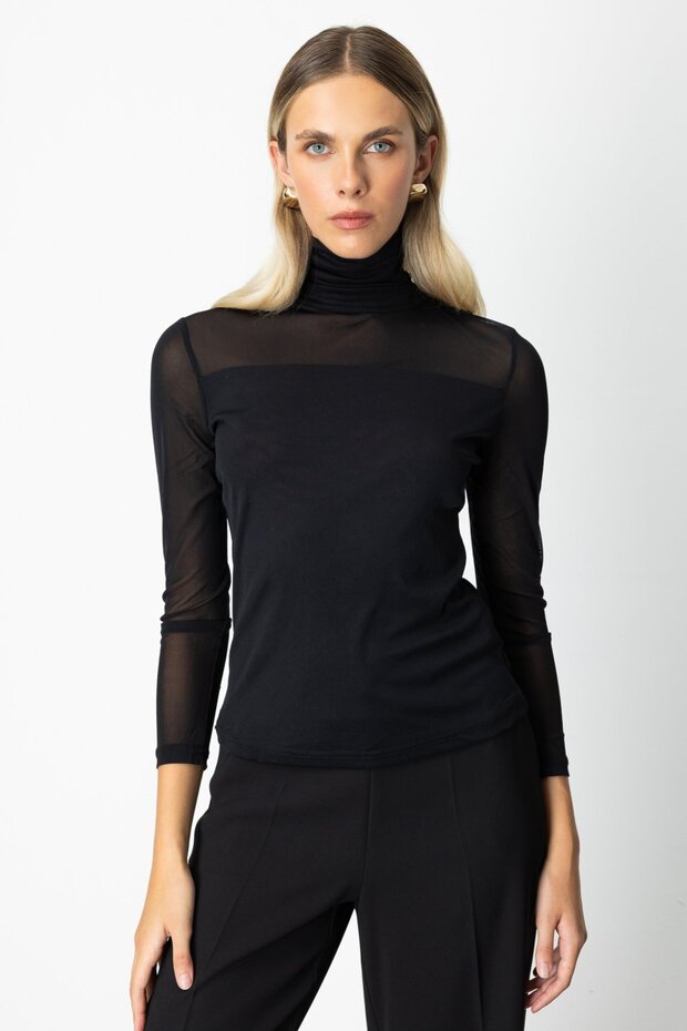 بلوزة شيفون برقبة دائرية - 1