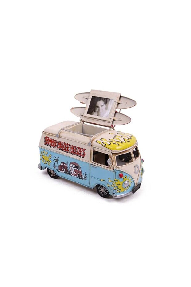Decorative Metal Minibus Pen Holder with Frame 1304E-3832