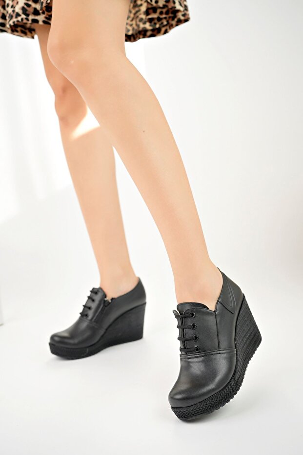 Wedge Heel Zippered Women's Shoes (Choose Number 1 as Your Preferred Size)