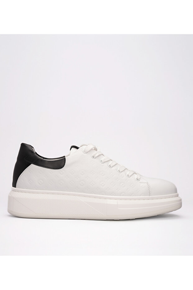 Men's Monogram Patterned Sneaker White - 1