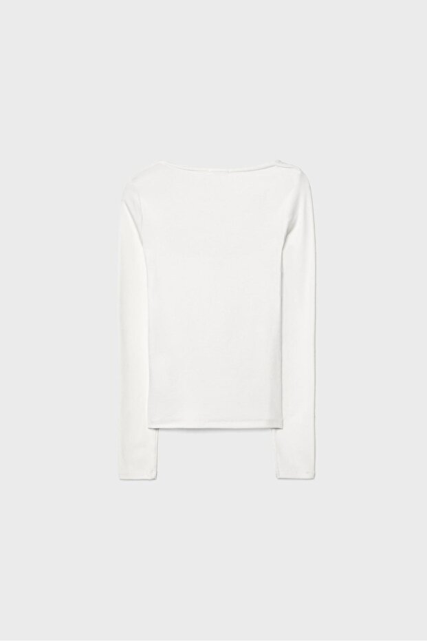Basic T-shirt with square neckline - 7
