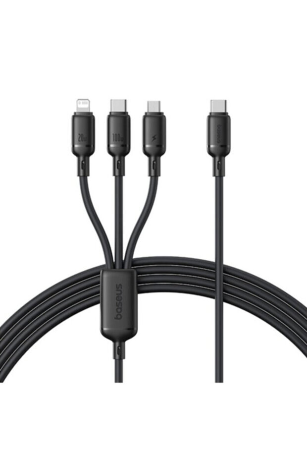 Cablu USB 3in1 Baseus, 100W, 1.5m, negru