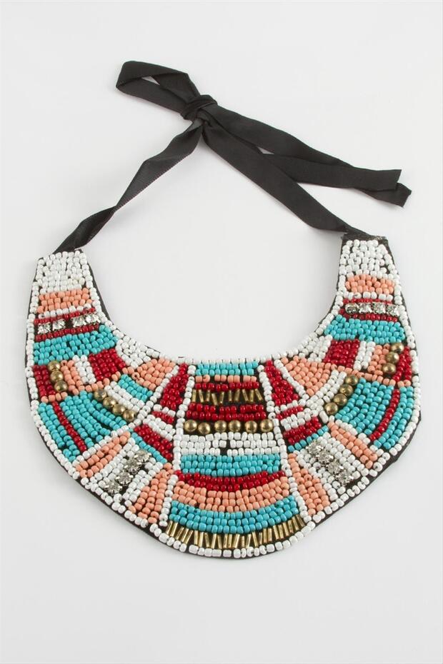 Ethnic Sand Bead Collar Necklace