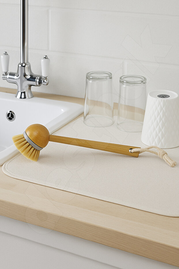 Bamboo Brush - Multi-Purpose Decorative Brush - Sink Kitchen Brush - High Quality Hard Bristle