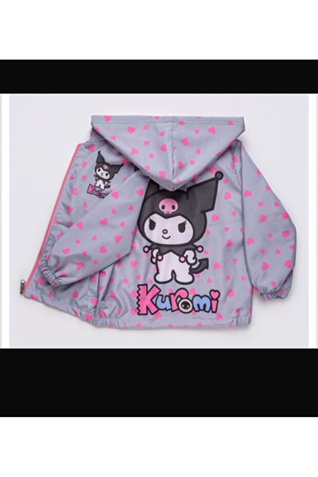 معطف واق من المطر مقاوم للماء والرياح ومطبوع بنمط مطبوع للفتيات - 1