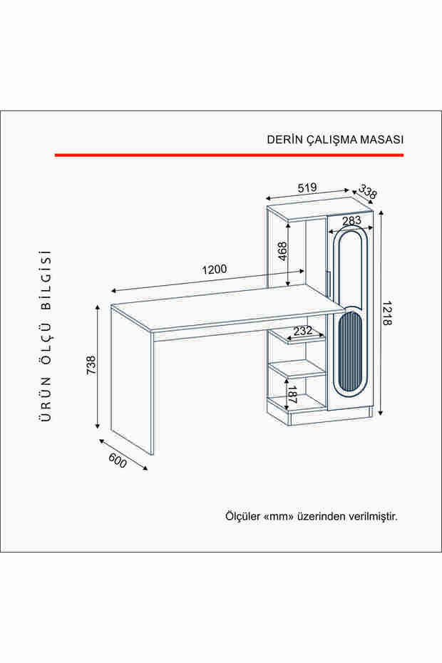 DERİN ÇALIŞMA MASASI TAMAMI MDF lacivert - 4