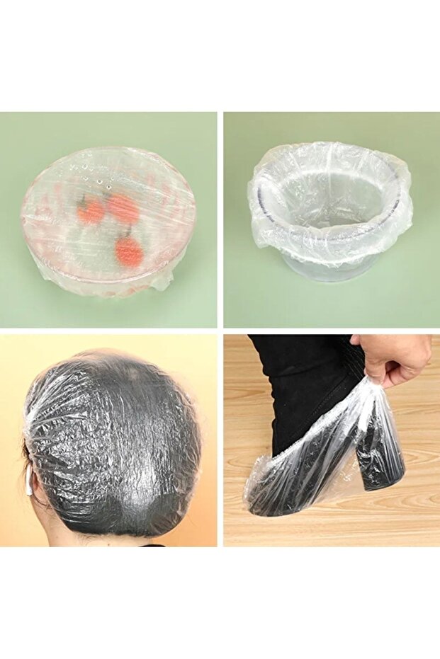 100 Adet Elastik Tencere Bonesi, Saklama Torbası, Tabak Bonesi - 4