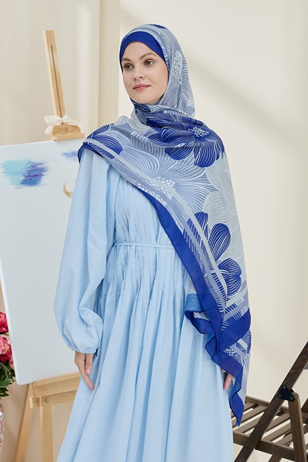 Melia Pattern Bamboo Shawl - 1