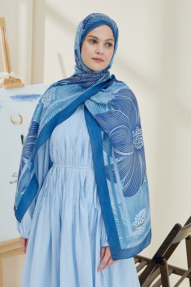 Melia Pattern Bamboo Shawl - 1