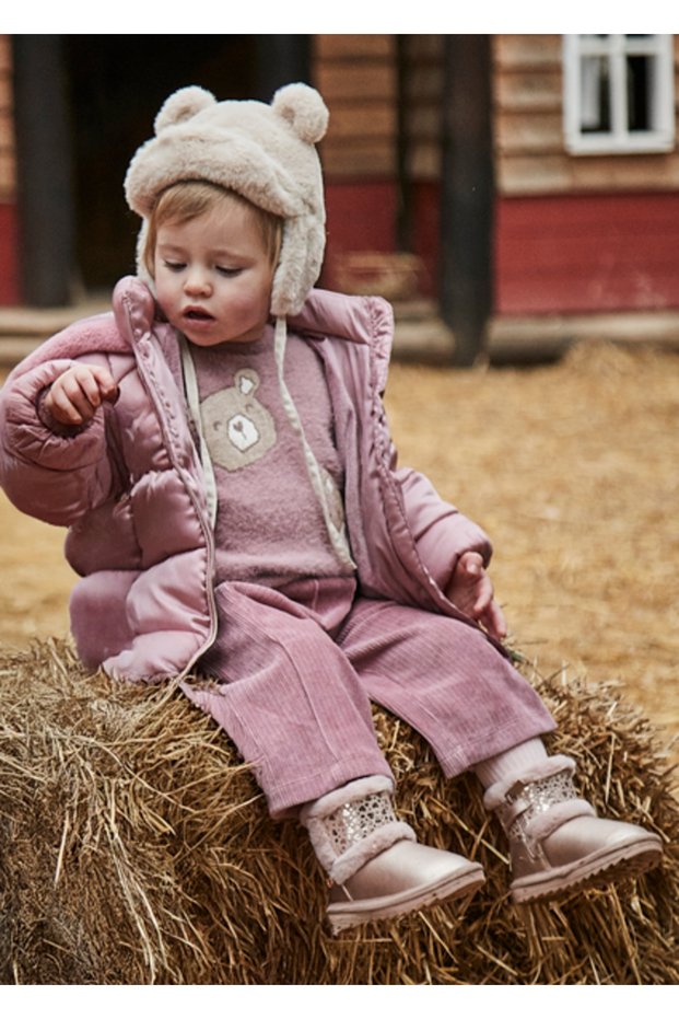 Baby Girl Velvet Knitted Trousers Dusty Rose 2590