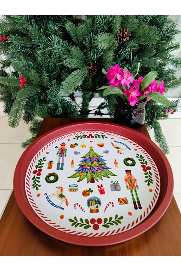 Chris Yuvarlak Metal Tepsi - 4