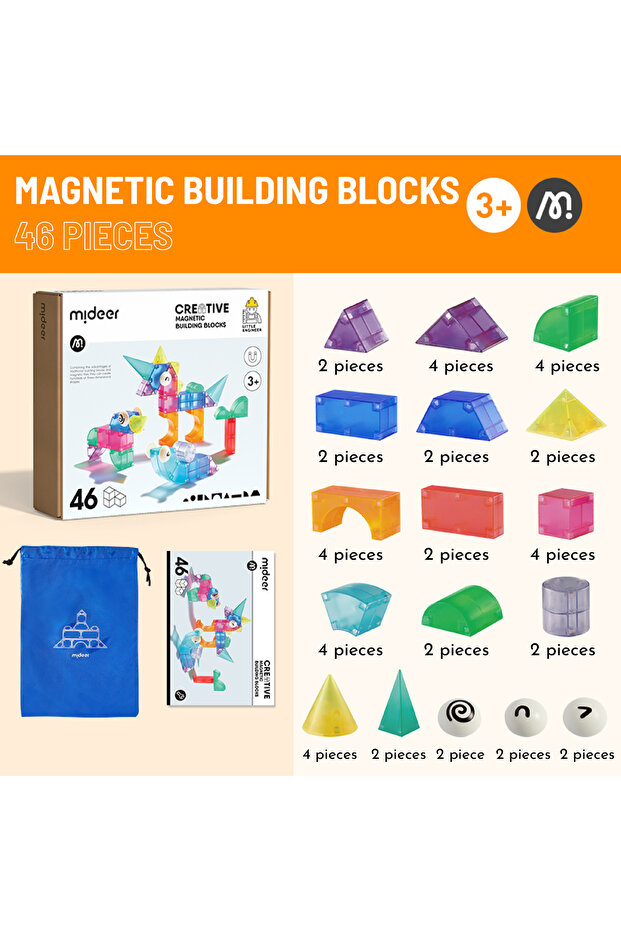 3D Magnetic Blocks - 46pcs - 8