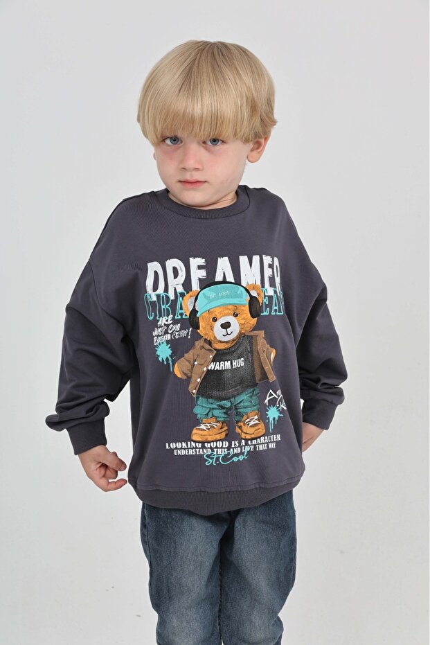 Boy's Dreamer Bear Printed Sweatshirt