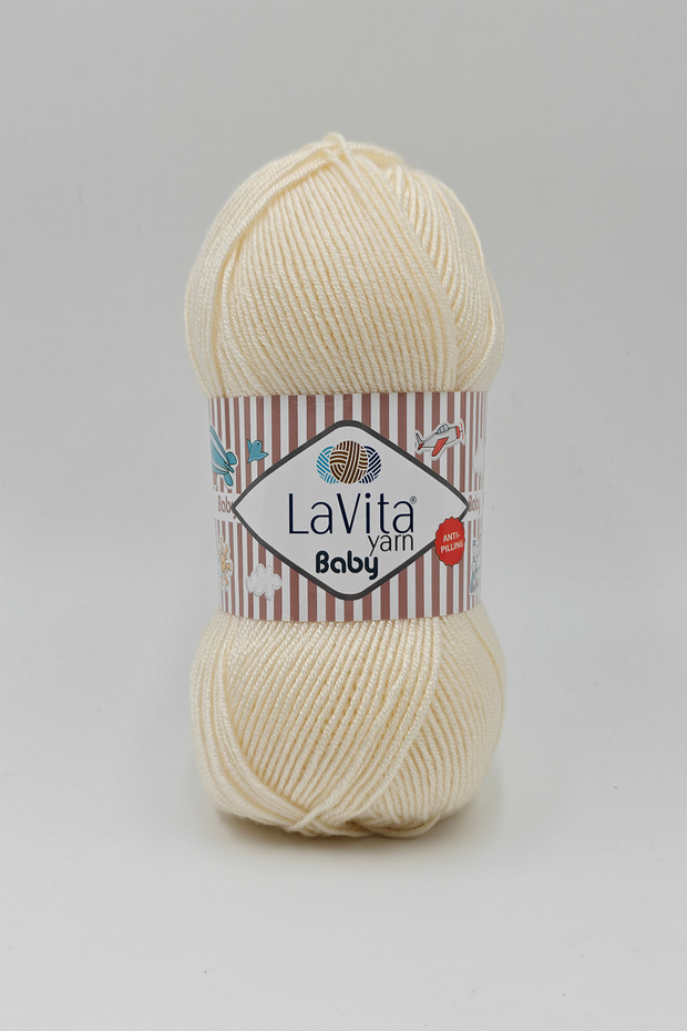Baby Hand Knitting Yarn 100% Acrylic Anti-Pilling 100Gr (1021 Bone)
