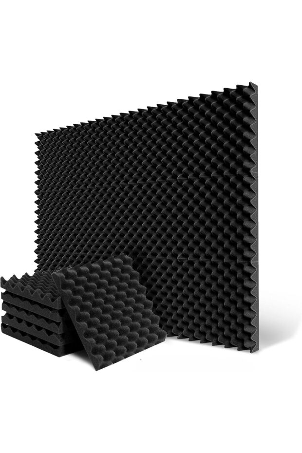 12 Pack Acoustic Panels - High Density Acoustic Foam - Self Adhesive Acoustic Panel - Sound