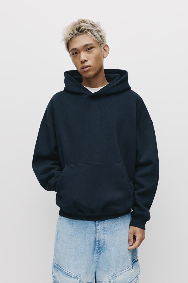 Bol kesim kapüşonlu sweatshirt - 1