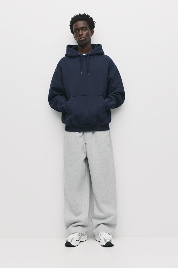 Basic kapüşonlu sweatshirt - 3