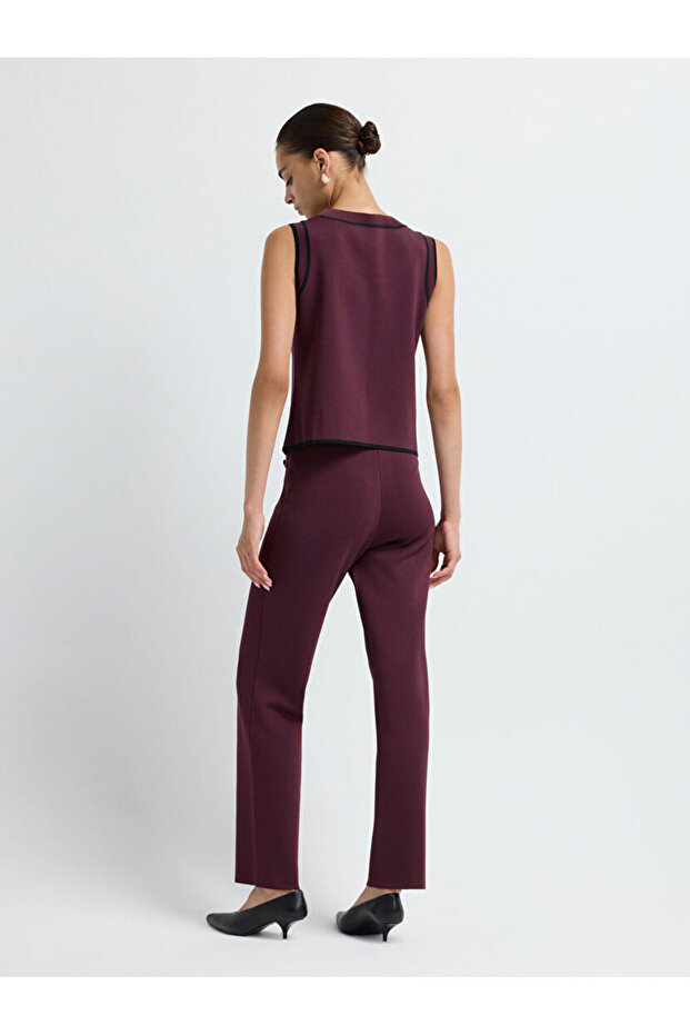 Şerit Detaylı Triko Bluz - 7